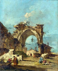 A Caprice With A Ruined Arch — Francesco Lazzaro Guardi