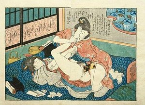 Lesbians Having Sex By A Harikata (dildo) — Utagawa Kunisada