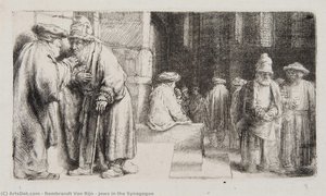 Jews In The Synagogue — Rembrandt Van Rijn