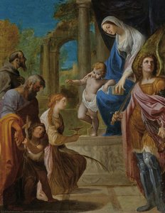 Madonna Enthroned, With The Child, St John, The Archangel Michael, St Francis, St Lucia, St Joseph — 루도비코 카라치