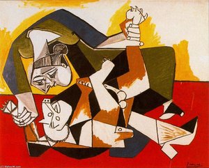 Femme Jouant Avec Un Chien — Pablo Picasso