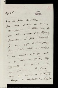 Letter From Charles Darwin To Sir John Herschel — Charles Robert Darwin