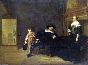 Portrait Of A Man, A Woman And A Boy In A Room — Pieter Jacobsz Codde
