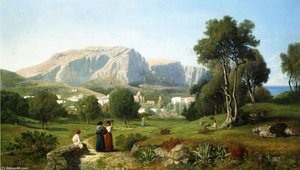 View Of The Isle Of Capri, Gulf Of Naples — Henri-joseph Harpignies