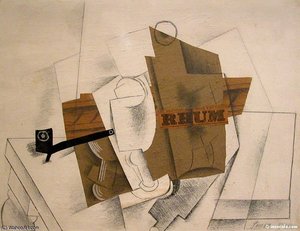 Pipe, Glass, Bottle Of Rum — Pablo Picasso