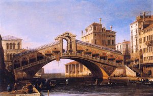 Capricho Del Puente De Rialto Con La Laguna Al Fondo — Giovanni Antonio Canal