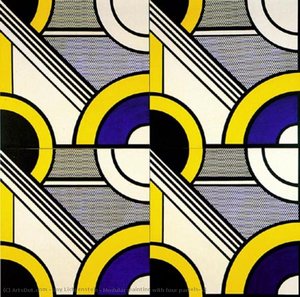 Modular Maleri Med Fire Paneler, #1 — Roy Lichtenstein