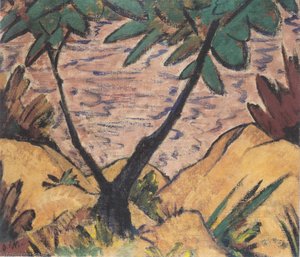 Landscape With Forked Tree — Otto Mueller