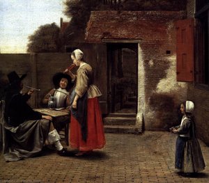 A Dutch Courtyard (detail) — Pieter De Hooch