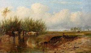 Landscape With A Boy And Cattle — James Walsham Baldock