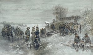 French Troops Cross A Frozen River — Charles Rochussen