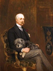 Godfrey Charles Morgan, 2nd Baron, 1st Viscount Tredegar, With His Skye Terrier, 'peeps' — John Charlton