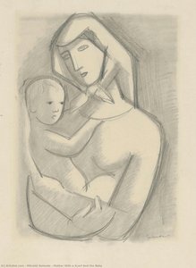 Mother With A Scarf And The Baby — Mikuláš Galanda