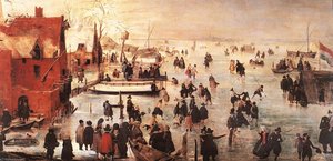 Ice Landscape Schwerin — Hendrick Avercamp