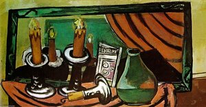 Still Life With Candles And Mirror, Staat — Max Beckmann