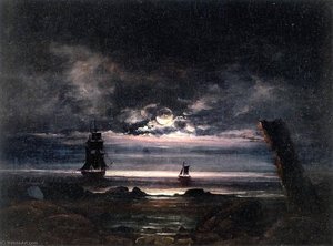 Moonlight On The Coast At Steigen — Peder Balke