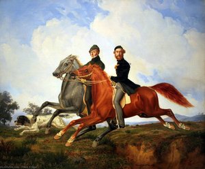Two Horsemen Galloping — Franc Kruger