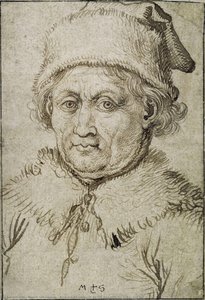 Bust-length Image Of An Old Man With Fur Collar And Hat — Martin Schongauer