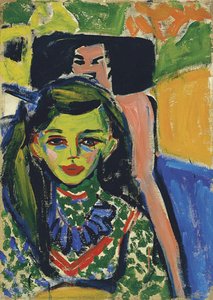 Fränzi In Front Of Carved Chair — Ernst Ludwig Kirchner