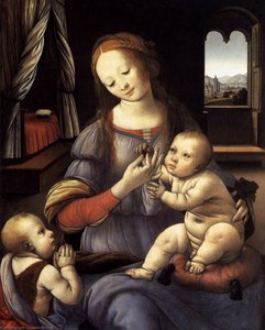 Madonna With The Christ Child And St John The Baptist — Lorenzo Di Credi