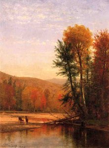 Deer In An Autumn Landscape — Thomas Worthington Whittredge