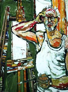 Self Portrait With An Easel And An Agonised Expression — John Randall Bratby