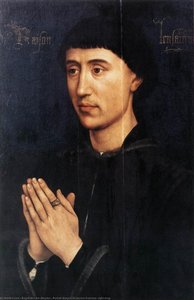 Porträt-doppelbildnis Von Laurent Froimont (rechte Flügel) — Rogier Van Der Weyden