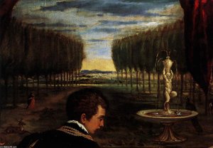 Venus With Organist And Cupid (detail) — Titian