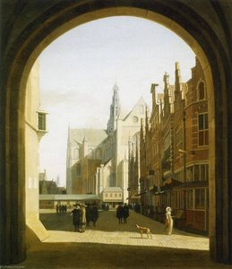 The Grote Markt With The Grote Or St. Bavokerk In Haarlem — Gerrit Adriaenszoon Berckheyde