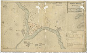 Title (original): Plan Of The Attack On Mundlah Stormed On The 26th April 1818 By The Left Division Of The Grand Army Under The Personal Command Of Major General Dyson Marshall. — Lieutenant Colonel Valentine Blacker