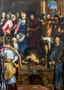 Martirio Di San Giovanni Battista Tra San Lanfranco Beccari E San Liberio — Jacopo Palma Il Giovane