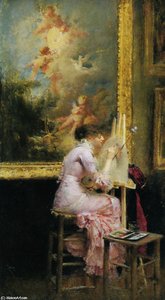 The Artist In The Museum — Pascal-adolphe-jean Dagnan-bouveret