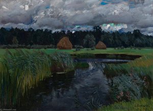 Landscape With Haystacks — Stanislav Zhukovsky