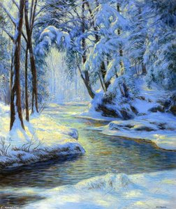 Snowy Landscape With Brook — Walter Launt Palmer