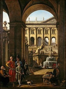 Fantastic Architecture With Portrait Of Franciszek Salezy Potocki And His Son Stanisław Szczęsny — Bernardo Bellotto