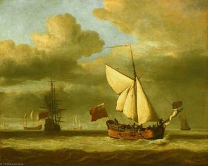 The 'royal Escape' Close Hauled In A Breeze — Willem Van De Velde The Elder