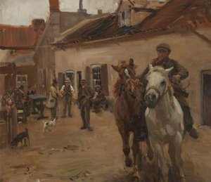 The Inn Yard — Sir Alfred James Munnings