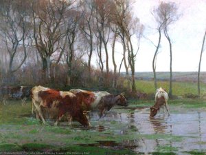 The Drinking Pool — Sir John Alfred Arnesby Brown