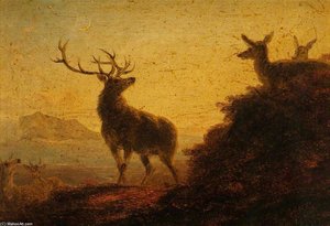 Sketch Of Deer, Evening — James William Giles