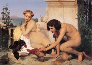 Young Greeks At A Cock Fight — Jean-léon Gérôme