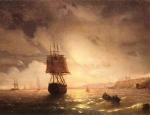 The Harbor At Odessa On The Black Sea — Ivan Konstantinovich Aivazovsky