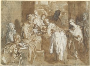 Composition Study (for “circumcision”, Paris, Musée Du Louvre) — Federico Barocci