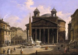 View Of The Pantheon, Rome — Ippolito Caffi