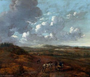 Landscape With Cattle And Herdsmen Seated On A Log — Jan Jansz Wijnants