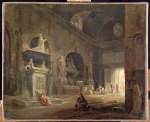 Vue D'une Salle Du Musee Des Monuments Francais — Hubert Robert