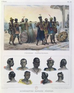 Slaves Carrying A Barrel And Black People — Jean-baptiste Debret