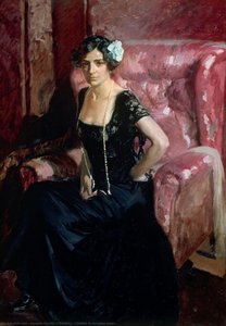 Clotilde Con Vestido De Noche — Joaquín Sorolla Y Bastida