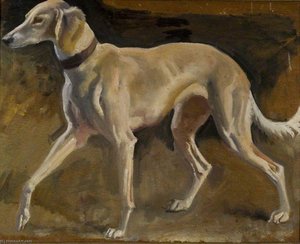 Study Of A Dog For Lady Munnings On Grey Hunter — Sir Alfred James Munnings