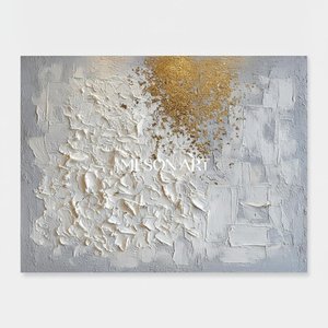 Gilded Rainfall Over Textured Alabaster Relief — David Moreau