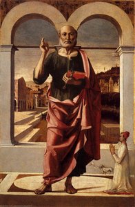 St Peter Blessing And Donor — Bartolomeo Montagna